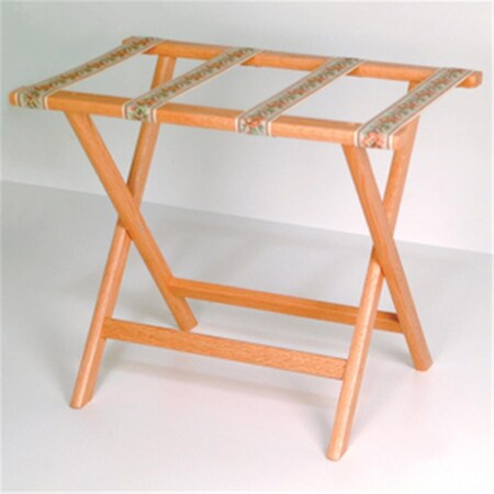 Wooden Mallet Deluxe Straight Leg Luggage Rack in Light Oak with Tapestry LR-LOTAP